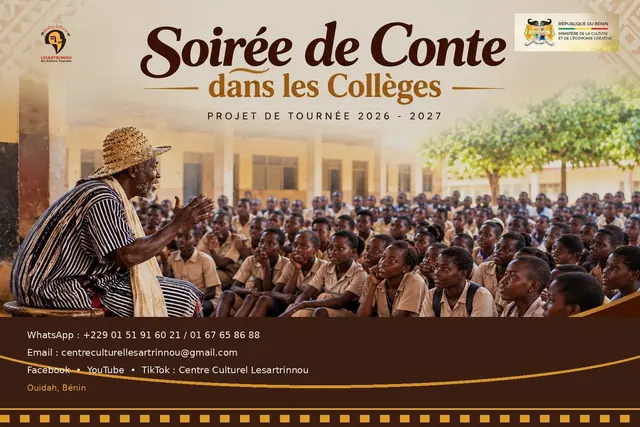 Affiche de la Soirée de Conte dans les Collèges, projet de tournée 2026-2027